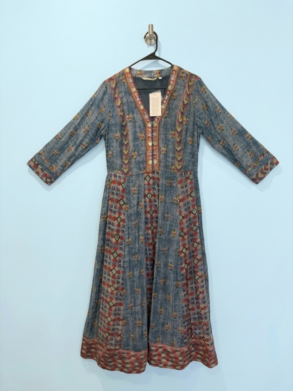 Soft Surroundings San Reno Maxi Dress Embroidered Cotton NWT 16 - Picture 3 of 6